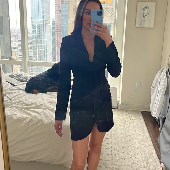 NBD Lapel Blazer Button Up Fitted Mini Suit Dress - Picture 7 of 7